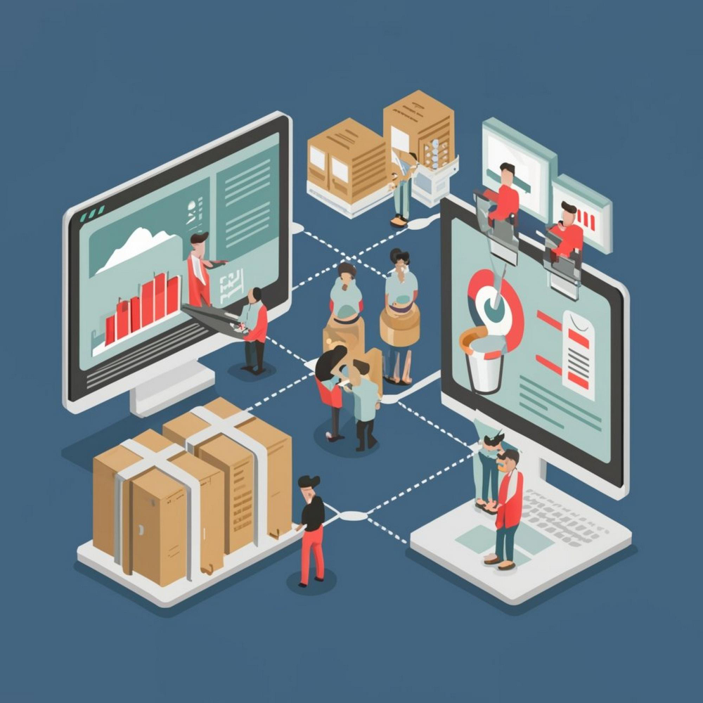 Happy woman pointing